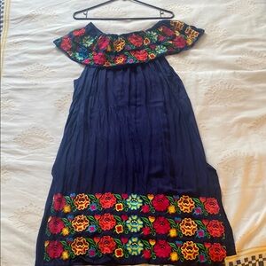 Floral Embroidered Off-Shoulder Dress | Guatemala | Mexico